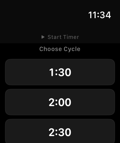 WatchLift Apple Watch rest timer screenshot